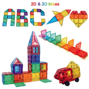 Condis Magnetic Building Tiles for Kids 60 pcs, Magnetic Blocks Set Construction STEM Magnets Toys for Children Boys and Girls Age 3 4 5 6 7 Year Old - Condistoys